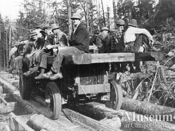 Logging crew on the "Crew Bus"