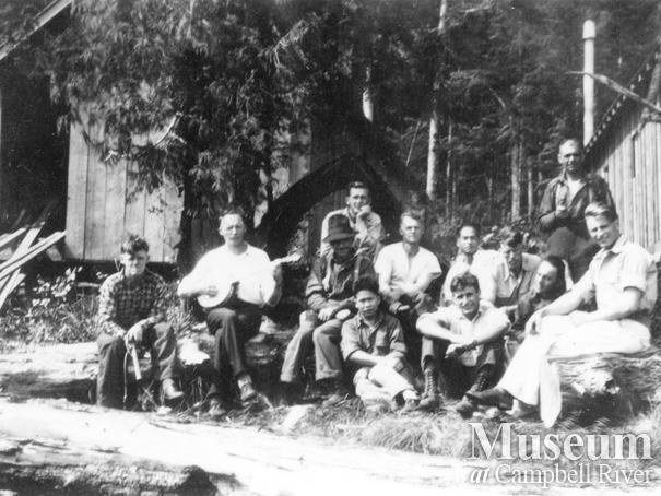 First crew of loggers at Port Neville