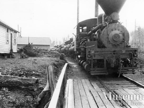 Nimpkish Timber Co. locomotive at Camp 9