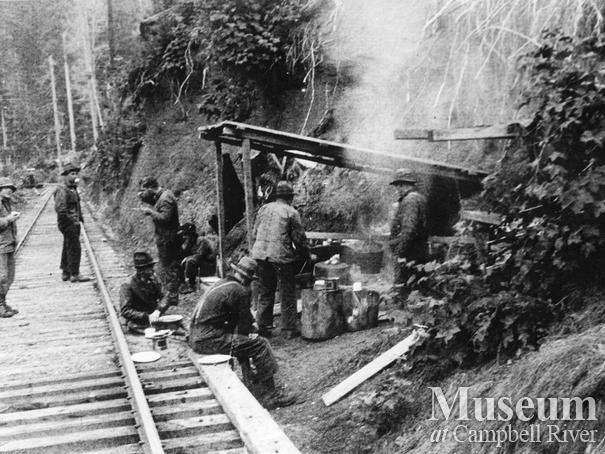 Nimpkish Timber Co. crew on a break