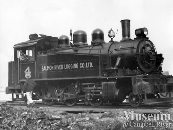 Salmon River Logging Co. locomotive in Sayward area