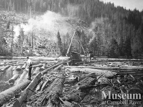 An A-frame in the lake in the Port Neville area