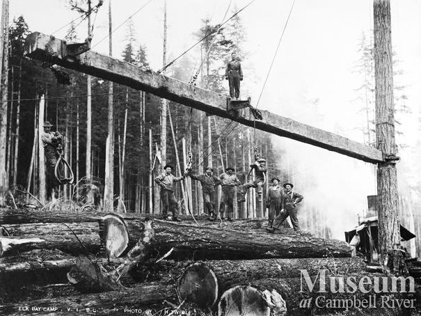 Logging crew at Elk Bay