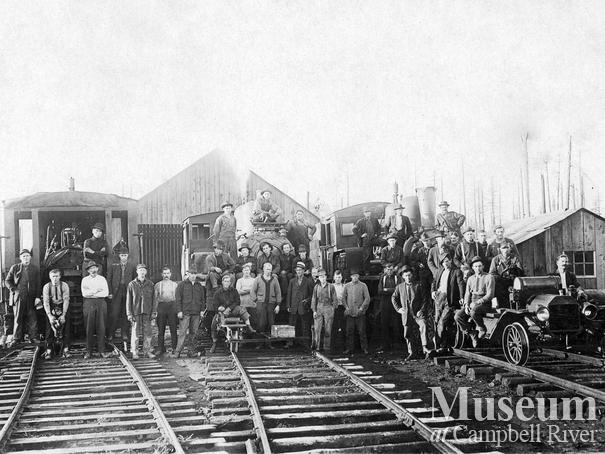 Camp crew at International Timber Co. camp near Campbell River