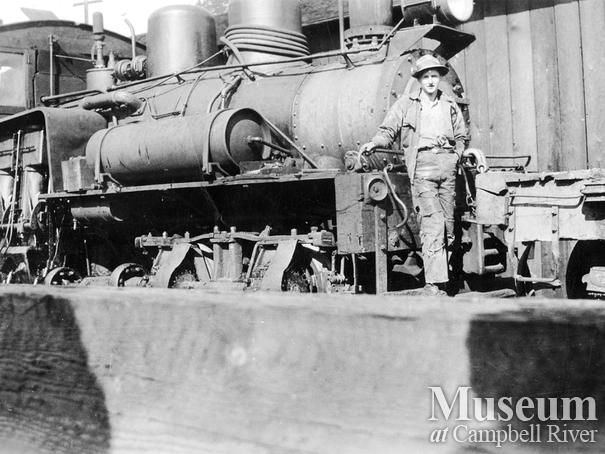 A logger at Lamb Lumber Co. operations in Menzie's Bay