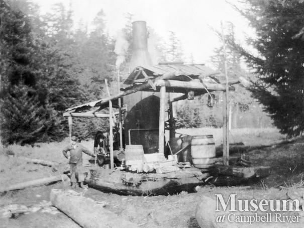 Arthur Joyce of Quadra Island with his steam donkey