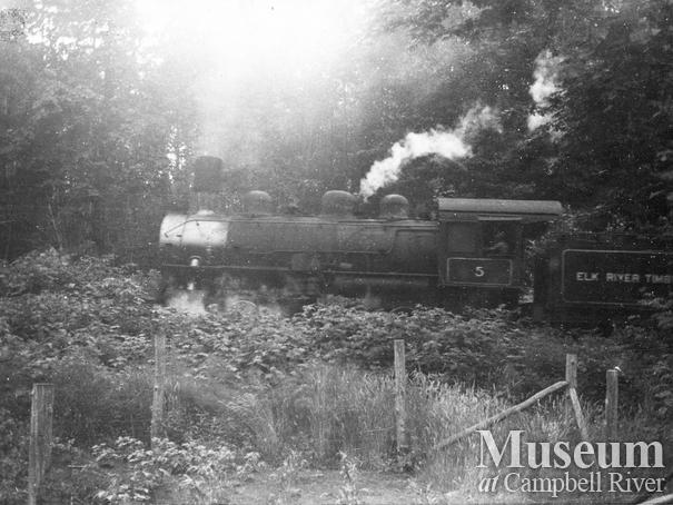 Elk River Timber Co.'s 5 spot locomotive on it's last trip 