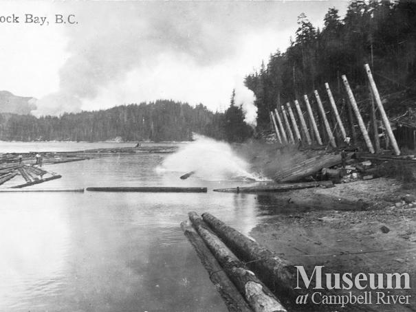 Hastings log dump at Rock Bay
