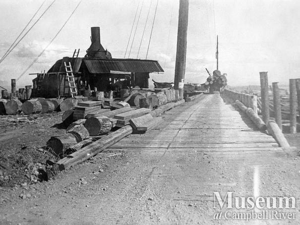 Unloading area at Oyster Bay logging operations