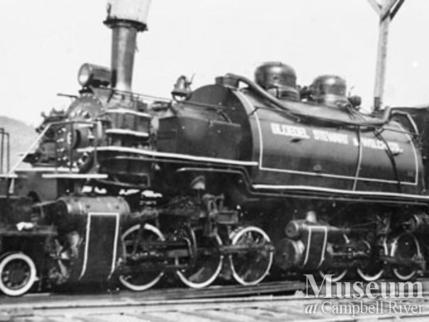 Bloedel, Stewart and Welch's 6 spot locomotive in Menzie's Bay