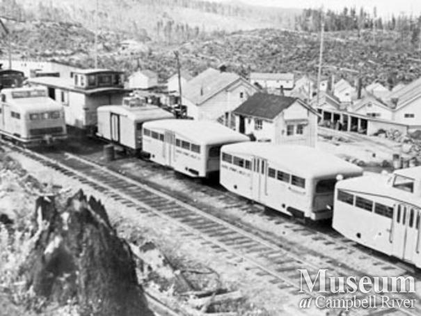 Camp speeders at Bloedel, Stewart and Welch Camp 5