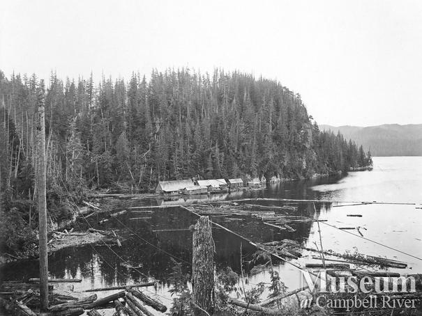 Clark and Lyford logging float camp at Booker Lagoon
