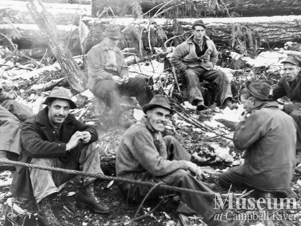 Logging crew at Elk River Timber Co. operations