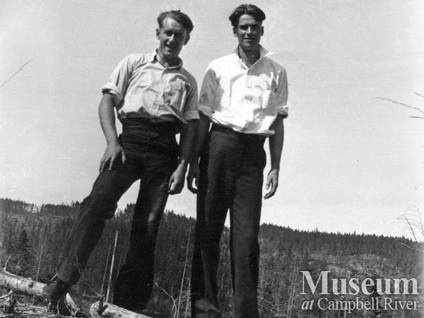 Loggers from Elk River Timber Co. camp