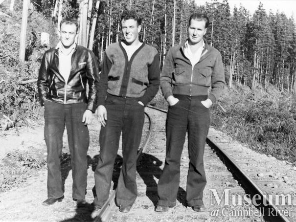 Loggers from Elk River Timber Co. camp