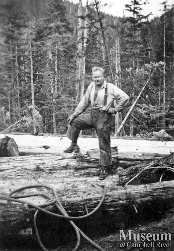 Dick Hopkins logging in the Port Neville area