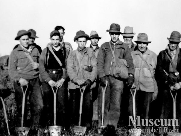 A forestry tree-planting crew at Quinsam Flats