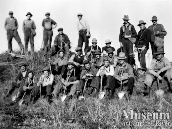 A forestry tree-planting crew at Quinsam Flats
