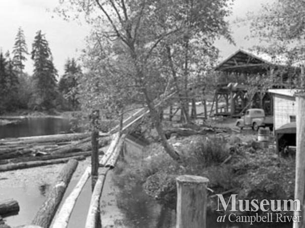 Sawmill and booming grounds at Beecher Lake Lumber Co.