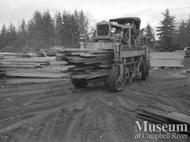 Moving lumber at Beecher Lake Lumber Co. operations