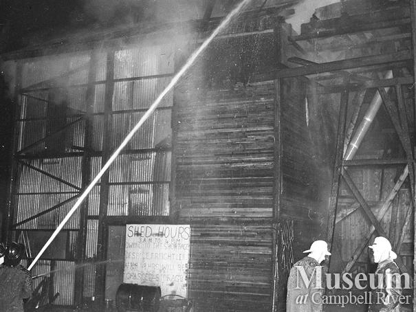 Fire at Beecher Lake Lumber Co. sawmill