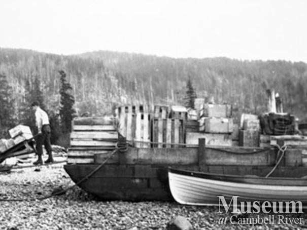 Unloading transplants and supplies at Knox Bay