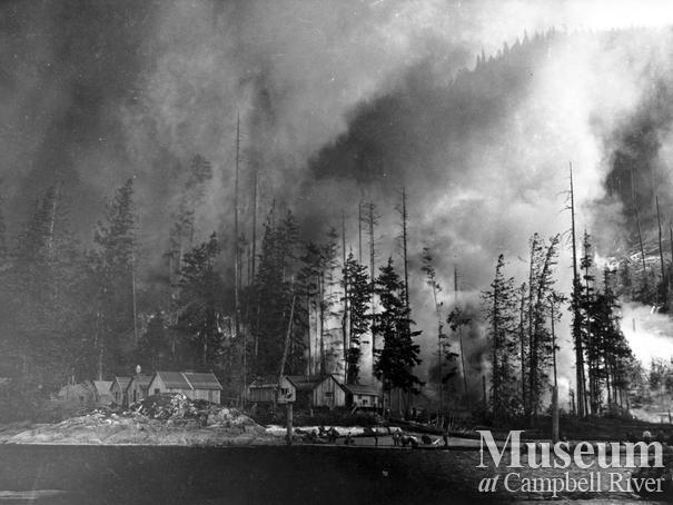 1925 Forest fire on Quadra Island