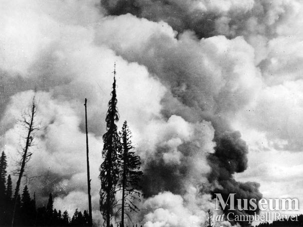 1925 Forest fire on Quadra Island