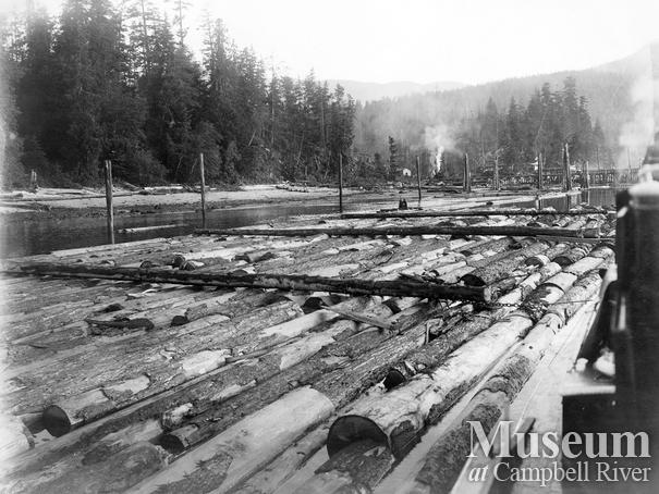 Log rafts at Port Neville