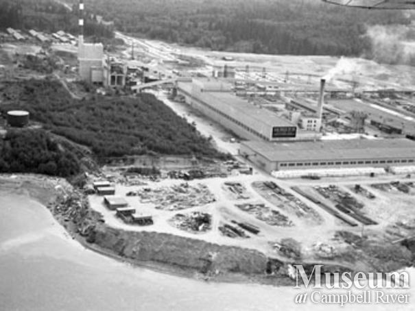 Aerial View of Elk Falls Mill Campbell River