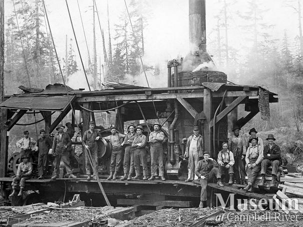 Comox Logging skidder crew Oyster Bay area