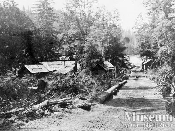 Logging camp buildings near little Bear River