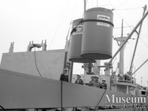 Paper leaving the Elk Falls Mill