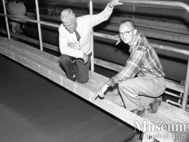 Screening pulp at Elk Falls Mill