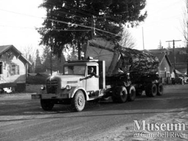 Quinsam Trucking with a large load