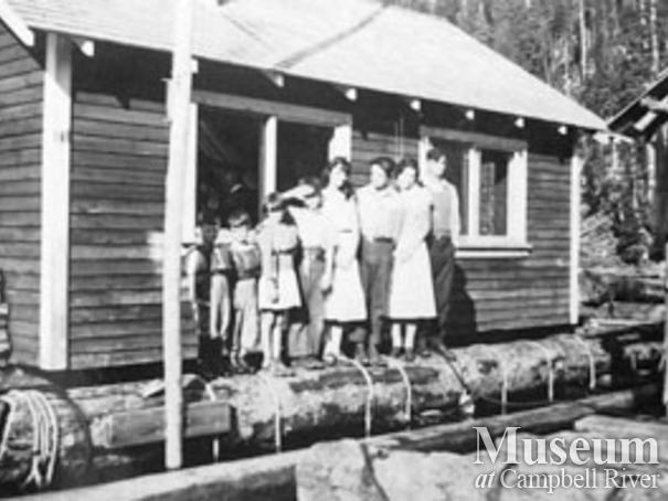 Students at Gildersleeve logging camp