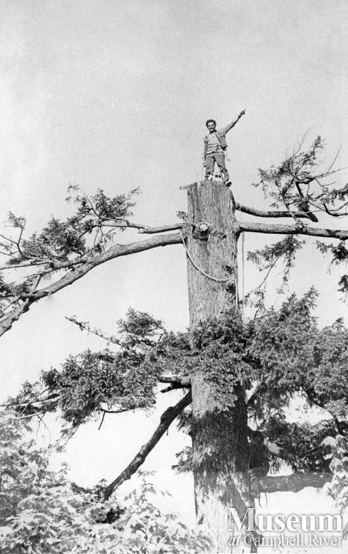 Ernie Alexander at a tree