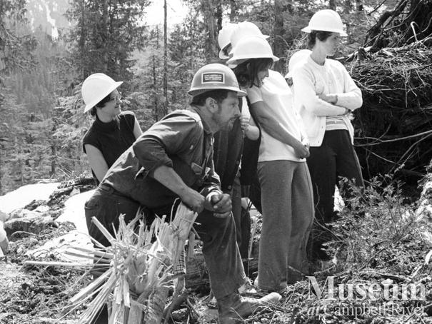 Logging operations tour group in Gold River