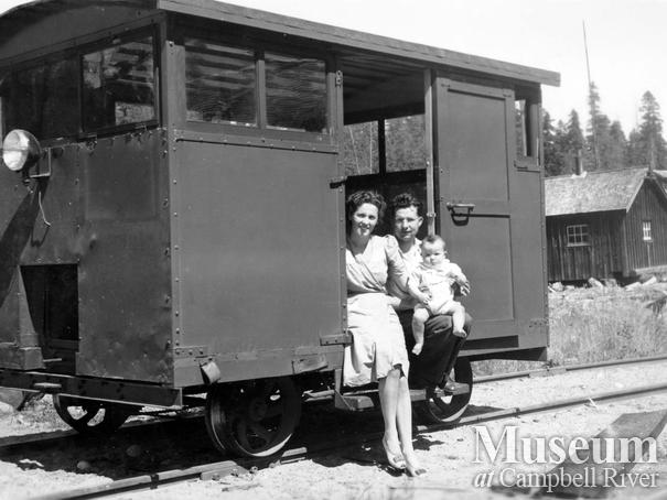 The Pigott family on a speeder at Rock Bay