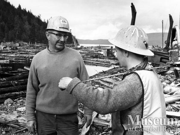 MacMillan Bloedel crew members at booming grounds
