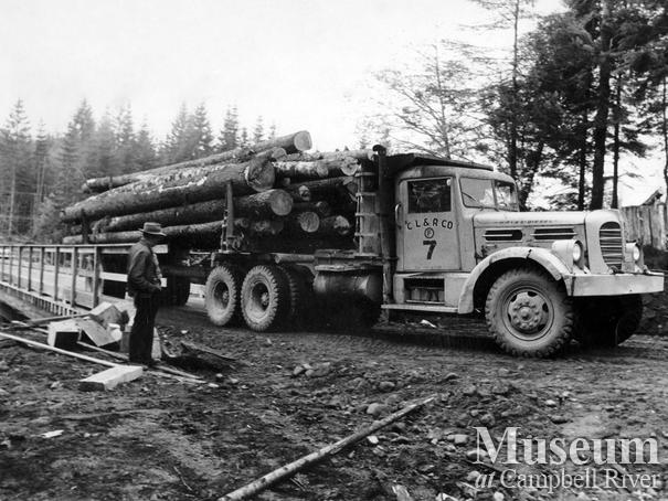 Loaded Hayes logging truck